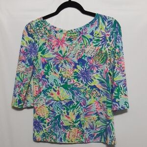 Lilly Pulitzer Vibrant Floral Women's XS Blouse